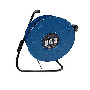 Extensão com Carretel Profissional PMD Eletro com 50 metros Cabo PP 3x4mm