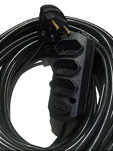 Extensão Elétrica profissional 20A - 70 metros - 3 tomadas - Cabo PP  2 x 2,5mm