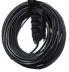 Extensão Elétrica profissional 20A - 40 metros - 3 tomadas - Cabo PP  3 x 2,5mm