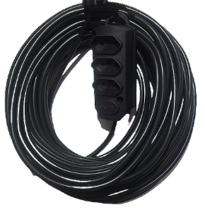 Extensão Elétrica profissional 20A - 80 metros - 3 tomadas - Cabo PP  3 x 2,5mm