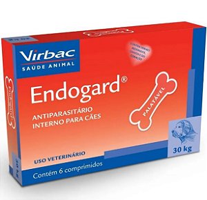 Vermífugo Endogard Cães 30 Kg - Cx 6 Comprimidos