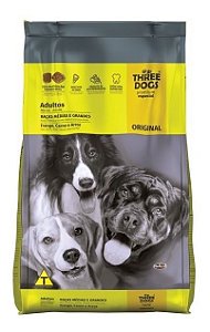 Ração Three Dogs Original Frango, Carne e Arroz Para Cães Adultos - 15kg 