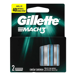 Carga Para Aparelho Mach3 Gillette Recarga De Barbear 2 Unidades