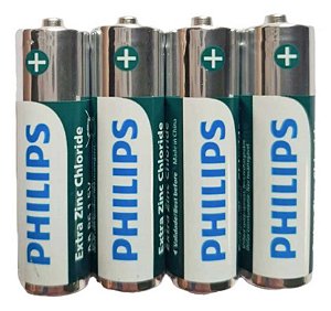 4 Pilhas Philips AA Pequena Comum