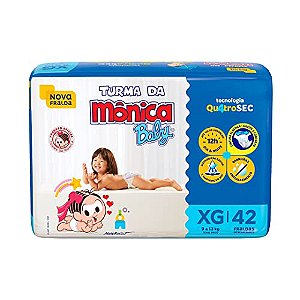 42 Fraldas Descartáveis Tamanho XG Turma Da Mônica Baby