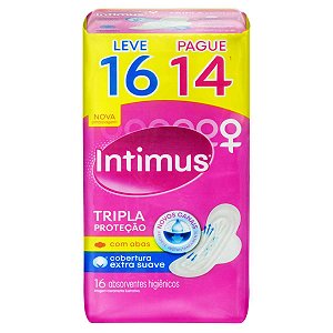 Absorvente Intimus Gel Tripla Protecao Suave C/abas C/16un