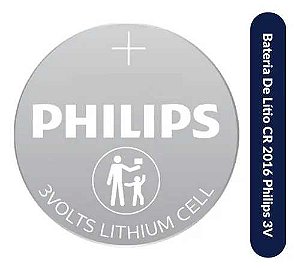 Bateria de Lítio CR 2016 Philips 3 Volts 1 Unidade