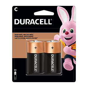 Baterias Alcalinas Duracell C Média 2 Unidades