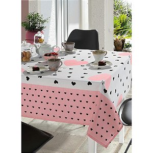 Toalha De Mesa Retangular Xadrez Rosa 2,20mt