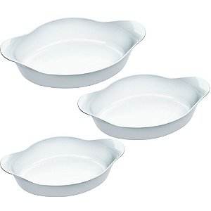 Conjunto de Assadeiras de Vidro Marinex - Opaline 3 Peças