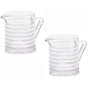 Kit 2 Leiteira de Vidro Com Alça Coleção Colméia 340ml Lyor