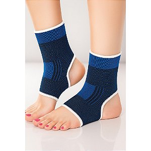 Kit 2 Tornozeleiras Ortopédica Acabamento Premium Azul C1543