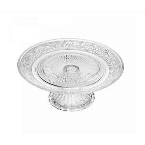 Prato Para Bolo Sobremesa de Vidro Com Pé Angel 18cm Lyor