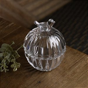 Potiche de Vidro Cristal Bird Passáro 9,5cm Wolff C20743