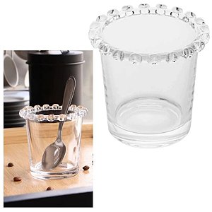 Kit 2 Porta Talher de Vidro Cristal Borda Coração 8,5cm Lyor