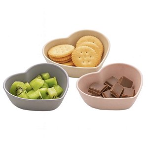 Mini Tigela Molheira de Bambu Ecologico Coração 45ml DT68