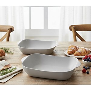 Kit 2 Travessas Retangular Plástico Bend Tray 400 e 800ml