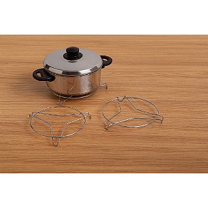 Kit 3 Descansos de Panelas Redondo em Aço Inox 15cm C1407