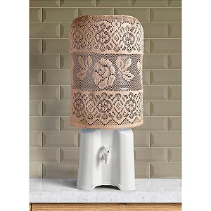 Capa Galão de Água Até 20L Renda Bege Valencia Desert