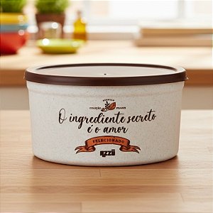 Pote Redondo Premium Branco Tampa Marrom 1000ml C0451