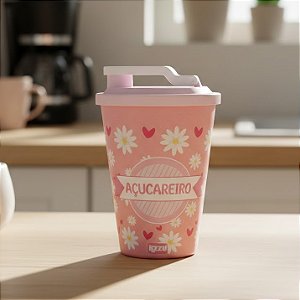 Açucareiro Redondo Com Trava Tampa Rosa Floral R6219