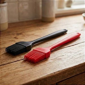Pincel de Silicone Culinário Com Alça Suporta Até 230C 20,5cm HM