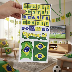 Adesivo Decorativo Para Geladeira Móveis Paredes Brasil C017