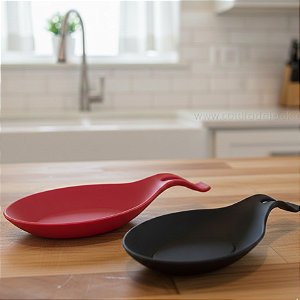 Suporte Apoio Descanso de Colher Talher Silicone com Alça 20cm Rio T.