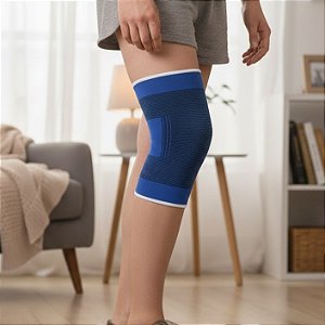 Par Joelheira de Compressão Esportiva Elastica Azul MA44