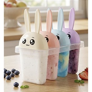 Kit 4 Formas de Picolé Sorvete Coelho Orelhas Divertidas 525K