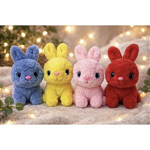 Brinquedo Coelhinho de Pelúcia Com Cordão Ventosa 23cm JR57