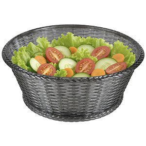 Saladeira Fruteira Redonda Acrílico Resistente Estilo Trança Premium