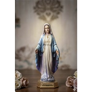 Imagem Nossa Senhora das Graças Metal Para Casa Painel do Carro 6,3cm