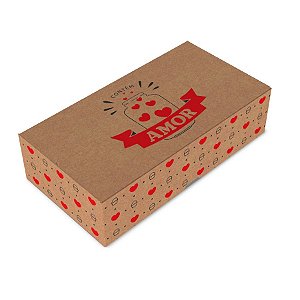 CAIXA P/ 08 DOCES 4x16x8cm CONTÉM AMOR PCT C/ 10 UN - IDEIA