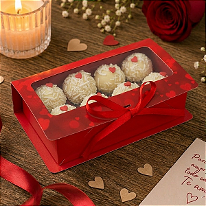 10 Caixas Livro Com Berço E Visor Para 8 Doces Amor Presente Dia Dos Namorados Encomendas Embalagem C4375 Ideia