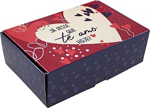 CAIXA P/ 06 DOCES 4x12x8cm "TE AMO" PCT C/ 10 UNIDADES