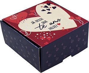CAIXA P/ 04 DOCES 4x8x8cm "TE AMO" PCT C/ 10 UNIDADES