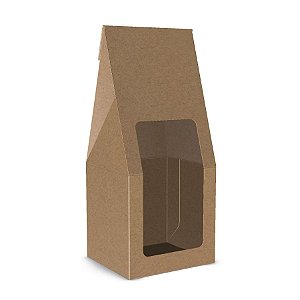SACO ESPECIAL KRAFT C/ VISOR JANELÃO 19x8x7cm PCT C/ 10 UNID
