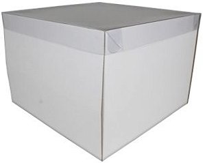 CAIXA P/ BOLO (M) 28X28X20cm BRANCA PCT C/ 05 UNIDADES