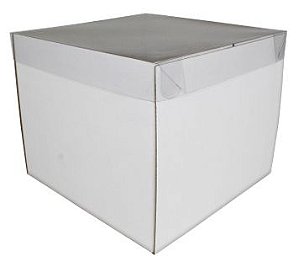 CAIXA P/ BOLO (P) 22X22X18cm BRANCA PCT C/ 05 UNIDADES
