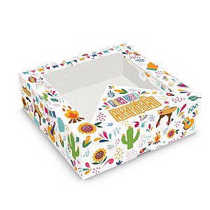 CAIXA JUNINA VISOR BANDEIRA 09 DOCES VEM PRO ARRAIÁ C/ 10 UN