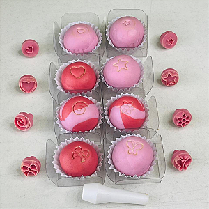 Kit 6 Carimbos Essenciais Rosa Bebê Para Doces Blue Star