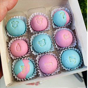 Kit Carimbos Baby Para Doces E Brigadeiros Rosa Chá De Bebê Blue Star