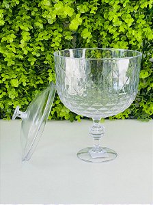 Taça Americana Com Tampa 1,250L Diamante Transparente Sobremesas Natal Decoração 6025 Lsc Toys