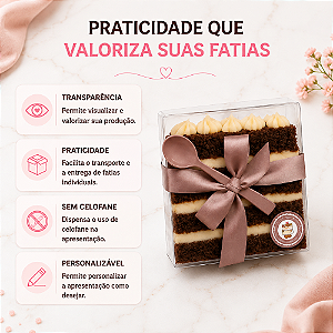 10un Embalagem Acetato Slice Cake Flip Box Transparente
