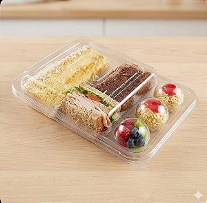 5 Embalagem Flip Dueto Transparente Fatia Bolo Brigadeiro Lanche Aniversário Festa 0044