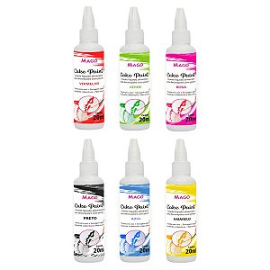 CAKE PAINT CORANTE P/ DECORAÇÃO C/ PINCEL 20ML MAGO