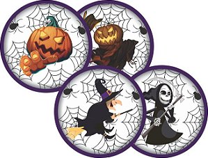 CROMOS ADESIVOS 5 CM C/ 16 UN HALLOWEEN - NC TOYS