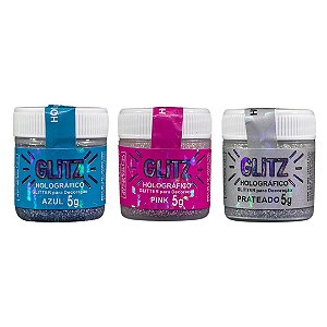 GLITTER P/ DECORAÇÃO GLITZ HOLOGRÁFICO 5g FAB!