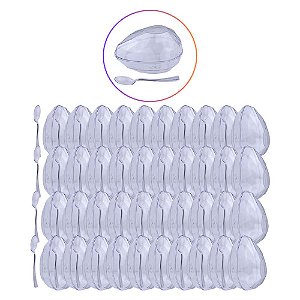 CASCA OVO PÁSCOA ACRÍL. DIAMANTE M 250G C/COLHER C/40UN BLUE